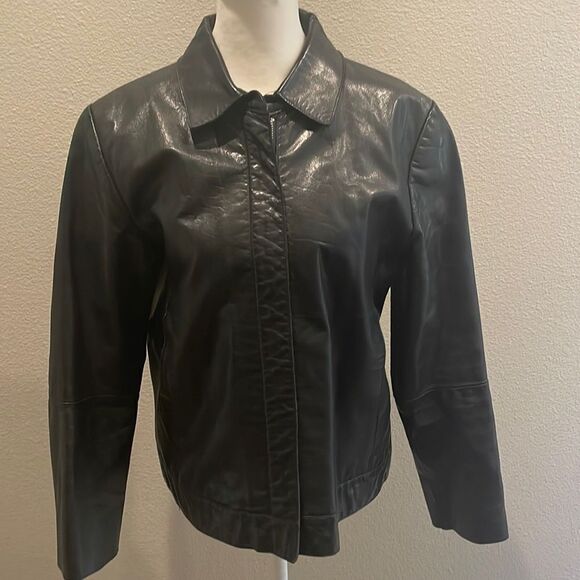 Banana Republic Authentic Leather Jacket Size Medium Womans - Picture 1 of 5